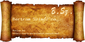 Bertram Szimóna névjegykártya